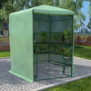 Abris, garages et rangements de jardin vidaXL Serre avec étagères 2,27 x 2,23 m